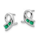 14k White Gold Created Emerald Earrings EM7120-EM-W