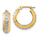 14kDiamond Fascination Round Huggy Hinged Hoop Earrings DF133