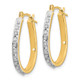 14k Yellow & Rhodium Diamond Fascination Oval Hinged Hoop Earrings DF146