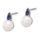14k White Gold FWC Pearl and Sapphire Post Earrings EM8094-SA-W