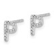 14K White Gold Lab Grown VS/SI FGH Dia Letter P Initial Post Earrings EM4169P-008-WLG