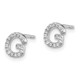 14K White Gold Lab Grown VS/SI FGH Dia Letter G Initial Post Earrings EM4169G-010-WLG
