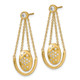 14k Satin/Polished Diamond Oval w/Chain Dangle Post Earrings EM6867-037-YA