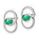 14k White Gold Double Circle Emerald/Diamond Post Earrings EM6831-EM-015-WA