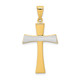 14Kw/Rhodium Polished Cross Pendant K4967
