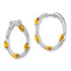 14k White Gold Citrine and Diamond Hoop Earrings EM7456-CI-026-WA