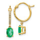 14k 1/10ct Diamond and Emerald Dangle Hoop Earrings EM5604-EM-010-YA