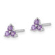 14k White Gold 3-stone Amethyst Triangle Earrings EM7119-AM-W