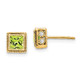 14k Square Peridot and Diamond Earrings EM7096-PE-016-YA