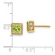 14k Square Peridot and Diamond Earrings EM7096-PE-016-YA