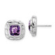 Sterling Silver Rhodium-plated Amethyst Earrings EM7077-AM-SS