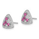 14K White Gold Pure Serenity Lab Grown VS/SI FGH Dia and Cr.Pink Sapp Trian EM7932-CPS-039-WLG