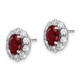 14K White Gold Lab Grown VS/SI FGH Dia and Oval Created Ruby Fashion Earrin EM6990-CR-104-WALG