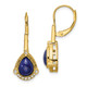 14k Pear Lapis and Diamond Leverback Earrings EM7138-LP-014-YA