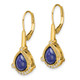 14k Pear Lapis and Diamond Leverback Earrings EM7138-LP-014-YA