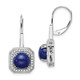 14k White Gold Lapis and Diamond Leverback Earrings EM7140-LP-028-WA
