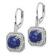 14k White Gold Lapis and Diamond Leverback Earrings EM7140-LP-028-WA