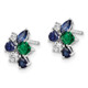14K White Gold Lab Grown VS/SI FGH Dia Cr Blue Sapphire Cr Emerald Earrings EM7507-CSA-020-WLG