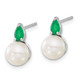 14k White Gold FWC Pearl and Emerald Post Earrings EM8094-EM-W