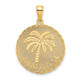 14K JAMAICA and Palm Tree Disk Charm K7516
