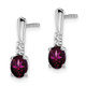 14k White Gold Oval Rhodolite Garnet and Diamond Dangle Earrings EM7407-RG-004-WA