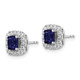 14K White Gold Lab Grown VS/SI FGH Dia and Created Blue Sapphire Halo Post EM9037-CSA-038-WLG
