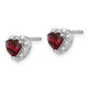 14k White Gold Lab Grown VS/SI FGH Dia and Cr Ruby Halo Heart Post Earrings EM7400-CRU-010-WLG