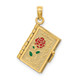 14K Enameled 3D Moveable LOVE Flower Book Pendant K6727