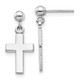 14k White Gold Polished Cross Earrings K1418