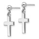14k White Gold Polished Cross Earrings K1418