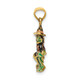 14K 3-D Enameled Witch Flying on Broom Charm K6887