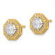 14K Two-Tone Lab Grown VS/SI FGH Dia Geometric Halo Post Earrings EM9665-075-YWLG