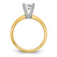 14k Two-Tone 5/8 carat Lightweight Half-Round 4-Prong Round Solitaire Ring Mounting KS1-5/8