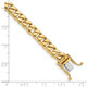 14K 22 inch 6.8mm Hand Polished Flat Beveled Curb Link with Box Catch Clasp Chain LK131-22