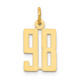 14k Small Elongated Number 98 Charm LES98