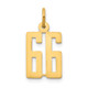 14k Small Elongated Number 66 Charm LES66