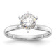 14k White Gold 1/2 carat Round VS/SI GH Lab Grown Diamond Solitaire Lightweight Comfort Fit 6 Prong Ring KS49-1/2-WLG
