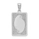 14K White Gold Rectangular Engraved Charm K6633W