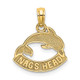 14K Textured NAGS HEAD w/ Dolphin Charm K8041