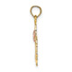14K Two-tone Polished MOM and Flower Pendant K4069