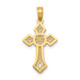 14K Polished Passion Cross W/Lace Center Pendant K5457