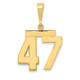 14k Medium Polished Number 47 Charm MP47