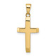 14K Polished Tapered Ends Hollow Cross Pendant K9954