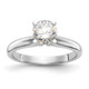 14k White Gold 2 carat Medium-Weight Knife Edge/Half-Round 4-Prong Round Solitaire Ring Mounting KS33-2