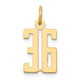 14k Small Elongated Number 36 Charm LES36
