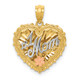 14k Tri-color Polished #1 MOM Shadowbox Pendant K5191