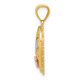 14k Tri-color Polished #1 MOM Shadowbox Pendant K5191