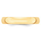 14k Yellow Gold 4mm Lightweight Half Round Wedding Band Size 7.5 HRL040-7.5