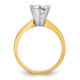 14k Two-Tone 1.25 carat Medium-Weight Knife Edge/Half-Round 6-Prong Round Solitaire Ring Mounting KS74-1.25
