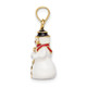 14K 3-D Enamel Snowman Holding Broom Charm K6979